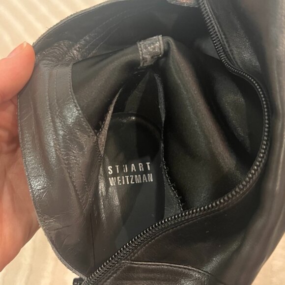 Stuart Weitzman Black Leather Knee-High Boots - Size 6.5 M - Picture 5 of 6